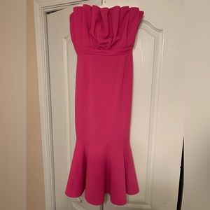 Hot pink fitted formal dress